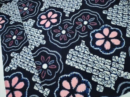 平和屋着物∴夏物 浴衣 有松鳴海絞り 舞花文 綿 逸品 CAAY4675ng