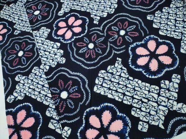 平和屋着物∴夏物 浴衣 有松鳴海絞り 舞花文 綿 逸品 CAAY4675ng