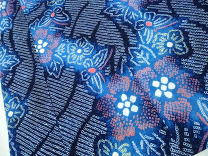 平和屋着物∴夏物 浴衣 有松鳴海絞り 舞蝶花文 綿 逸品 未使用 CAAY4678ng