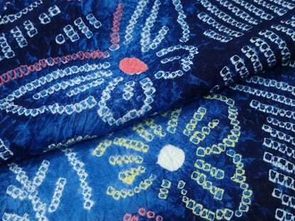 平和屋着物∴夏物 浴衣 有松鳴海絞り 舞蝶花文 綿 逸品 未使用 CAAY4678ng