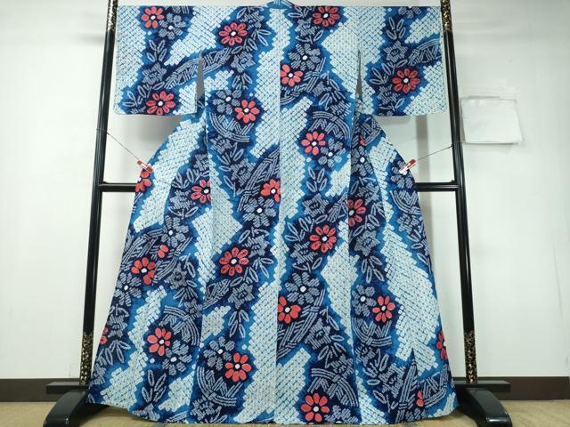 平和屋着物∴夏物 浴衣 有松鳴海絞り 籬草花文 綿 逸品 CAAY4681ng