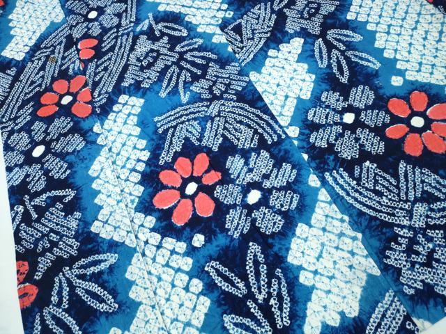 平和屋着物∴夏物 浴衣 有松鳴海絞り 籬草花文 綿 逸品 CAAY4681ng