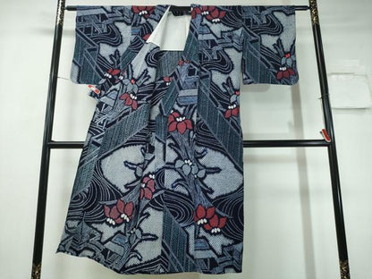 平和屋着物∴夏物 浴衣 有松鳴海絞り 流水屏風杜若 綿 逸品 CAAY4682ng