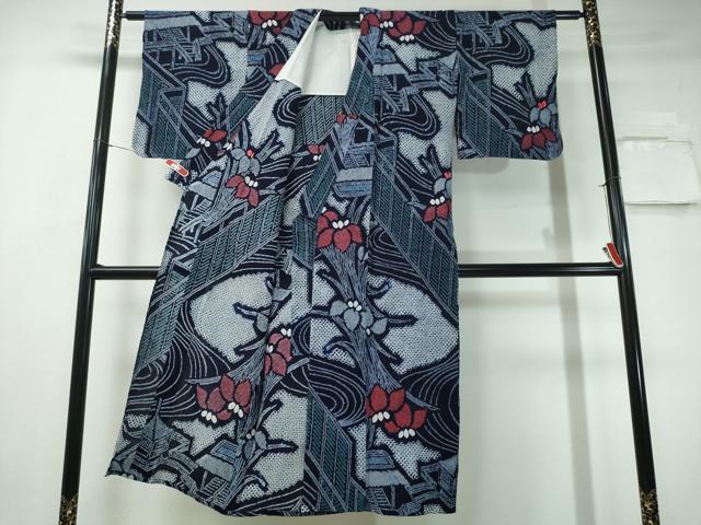 平和屋着物∴夏物 浴衣 有松鳴海絞り 流水屏風杜若 綿 逸品 CAAY4682ng