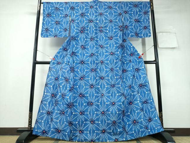 平和屋着物∴夏物 浴衣 有松鳴海絞り 麻の葉文様 綿 逸品 CAAY4685ng