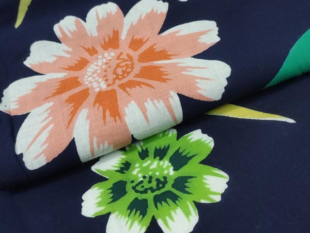 平和屋着物∴夏物 浴衣 芝草舞花文 綿 逸品 CAAY4691ng