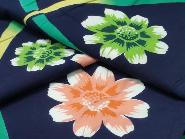 平和屋着物∴夏物 浴衣 芝草舞花文 綿 逸品 CAAY4691ng