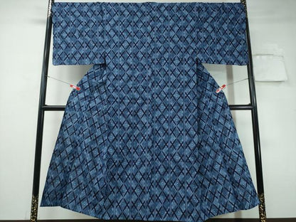 平和屋着物∴夏物　男性　浴衣　幾何学文様　綿　逸品　CAAY4692ng