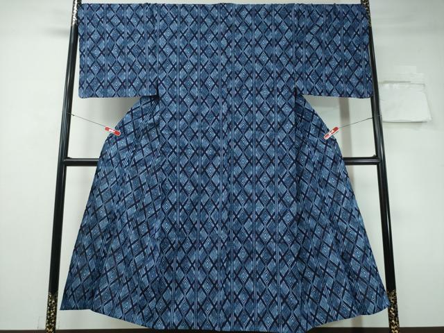 平和屋着物∴夏物　男性　浴衣　幾何学文様　綿　逸品　CAAY4692ng