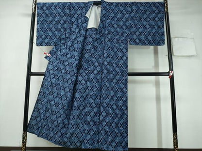 平和屋着物∴夏物　男性　浴衣　幾何学文様　綿　逸品　CAAY4692ng