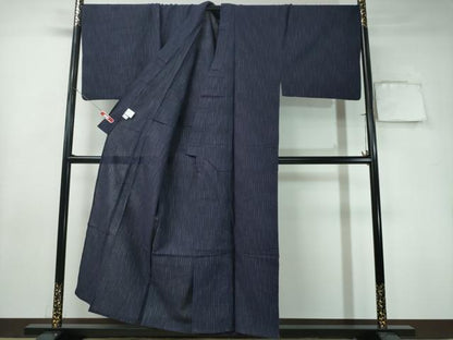平和屋着物∴夏物　男性　阿波しじら織　浴衣　間道　綿　逸品　CAAY4693ng