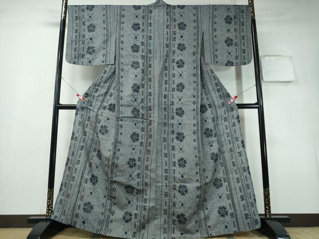 平和屋着物∴夏物　浴衣　舞花吉祥間道　綿麻　逸品　CAAY4694ng