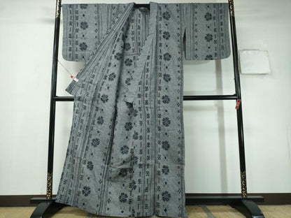 平和屋着物∴夏物　浴衣　舞花吉祥間道　綿麻　逸品　CAAY4694ng