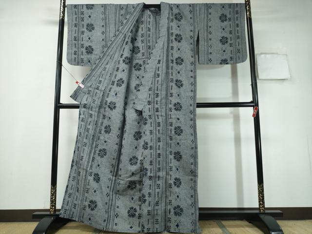 平和屋着物∴夏物　浴衣　舞花吉祥間道　綿麻　逸品　CAAY4694ng