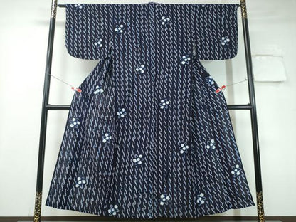 平和屋着物∴夏物 浴衣 有松鳴海絞り 立波舞花文 綿 逸品 CAAY4698ng