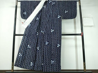 平和屋着物∴夏物 浴衣 有松鳴海絞り 立波舞花文 綿 逸品 CAAY4698ng