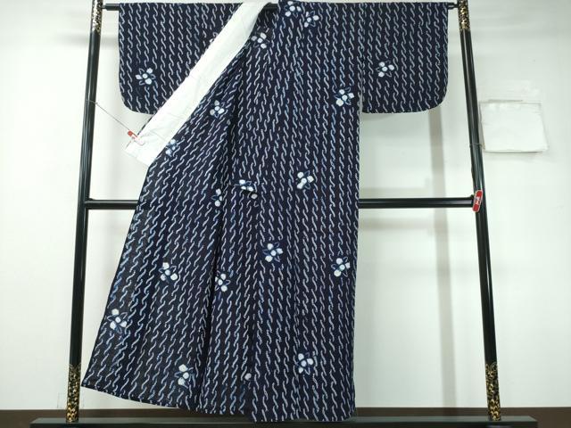 平和屋着物∴夏物 浴衣 有松鳴海絞り 立波舞花文 綿 逸品 CAAY4698ng