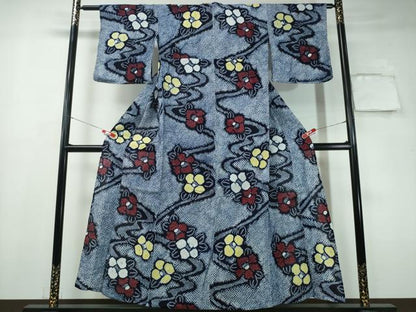 平和屋着物∴夏物 浴衣 有松鳴海絞り 流水椿 綿 逸品 CAAY4699ng