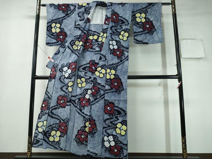 平和屋着物∴夏物 浴衣 有松鳴海絞り 流水椿 綿 逸品 CAAY4699ng