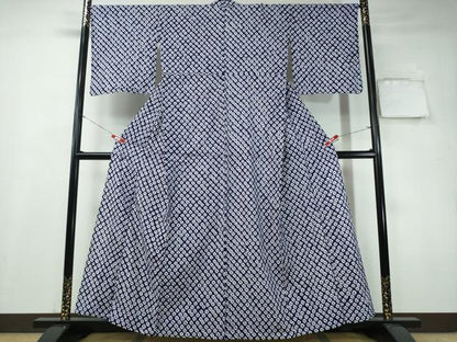 平和屋着物∴夏物 浴衣 有松鳴海絞り 蜘蛛絞り 綿 逸品 CAAY4700ng