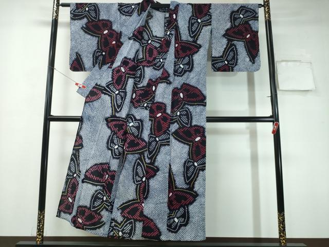 平和屋着物∴夏物 浴衣 有松鳴海絞り 舞蝶文 綿 逸品 未使用 CAAY4701ng