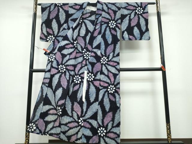 平和屋着物∴夏物 浴衣 有松鳴海絞り 舞花文 綿 逸品 CAAY4705ng