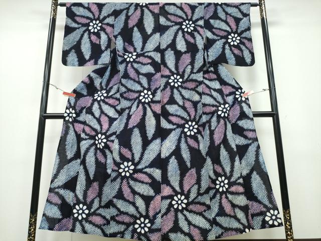 平和屋着物∴夏物 浴衣 有松鳴海絞り 舞花文 綿 逸品 CAAY4705ng