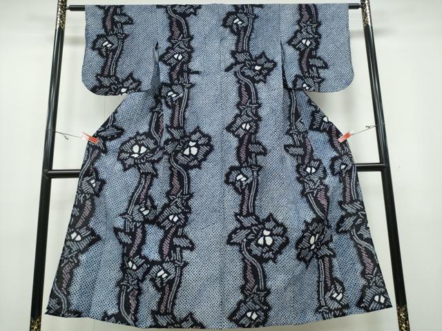 平和屋着物∴夏物 浴衣 有松鳴海絞り 蔦の葉花文 綿 逸品 CAAY4706ng