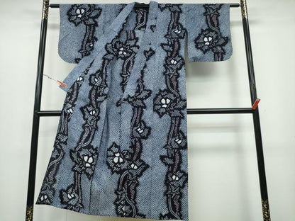平和屋着物∴夏物 浴衣 有松鳴海絞り 蔦の葉花文 綿 逸品 CAAY4706ng