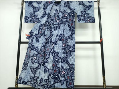 平和屋着物∴夏物 浴衣 有松鳴海絞り 花唐草文 綿 逸品 CAAY4707ng