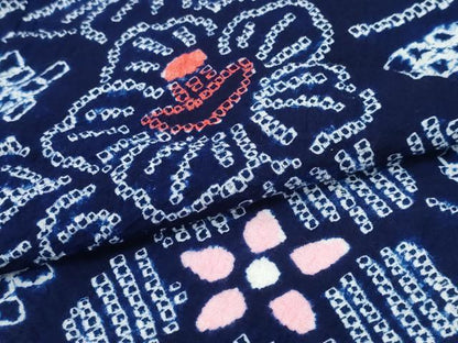 平和屋着物∴夏物 浴衣 有松鳴海絞り 花唐草文 綿 逸品 CAAY4707ng