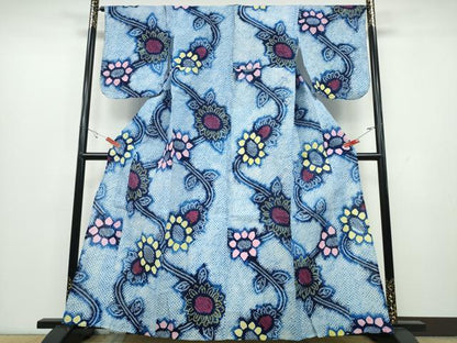 平和屋着物∴夏物 浴衣 有松鳴海絞り 枝菊文 綿 逸品 CAAY4710ng