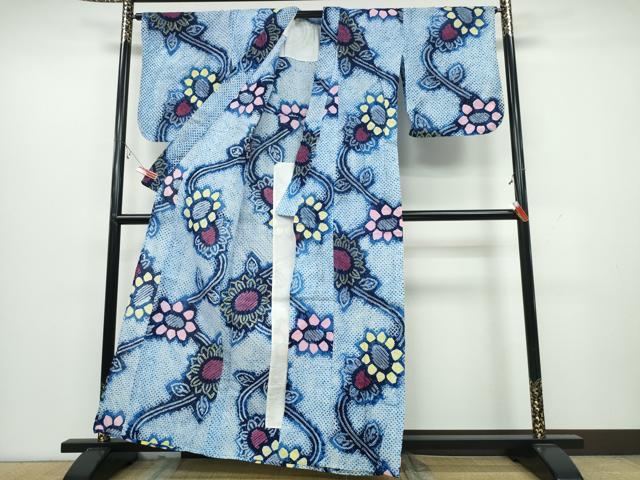 平和屋着物∴夏物 浴衣 有松鳴海絞り 枝菊文 綿 逸品 CAAY4710ng