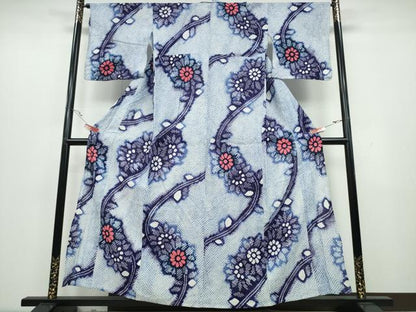 平和屋着物∴夏物 浴衣 有松鳴海絞り 枝菊文 綿 逸品 CAAY4712ng