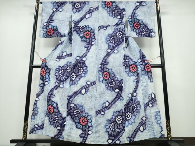 平和屋着物∴夏物 浴衣 有松鳴海絞り 枝菊文 綿 逸品 CAAY4712ng