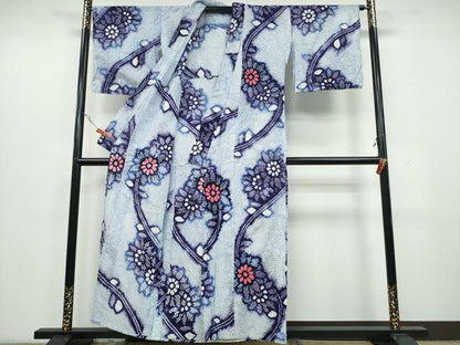 平和屋着物∴夏物 浴衣 有松鳴海絞り 枝菊文 綿 逸品 CAAY4712ng