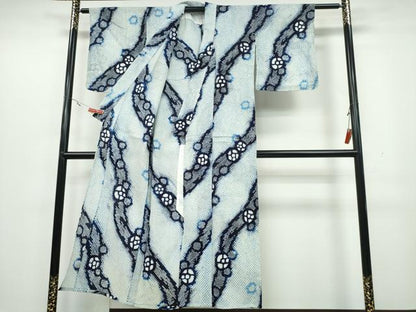 平和屋着物∴夏物 浴衣 有松鳴海絞り 斜線舞花文 綿 逸品 CAAY4713ng