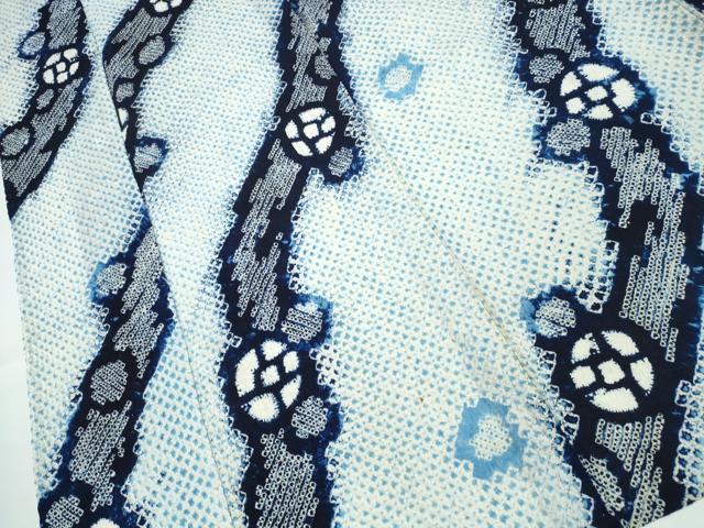 平和屋着物∴夏物 浴衣 有松鳴海絞り 斜線舞花文 綿 逸品 CAAY4713ng