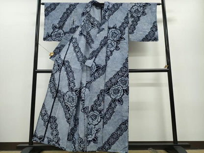 平和屋着物∴夏物 浴衣 有松鳴海絞り 薔薇 綿 逸品 CAAY4751ng