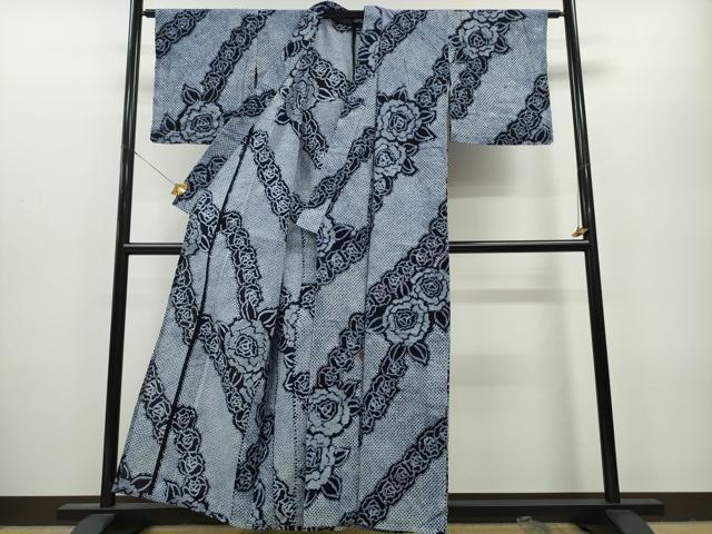 平和屋着物∴夏物 浴衣 有松鳴海絞り 薔薇 綿 逸品 CAAY4751ng
