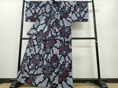 平和屋着物∴夏物 浴衣 有松鳴海絞り 草花尽くし 綿 逸品 CAAY4753ng