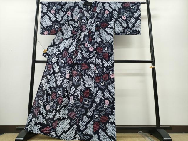 平和屋着物∴夏物 浴衣 有松鳴海絞り 草花尽くし 綿 逸品 CAAY4753ng