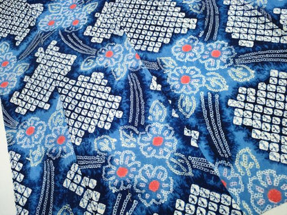 平和屋着物∴夏物 浴衣 有松鳴海絞り 舞花文 綿 逸品 CAAY4754ng
