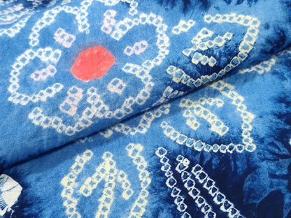 平和屋着物∴夏物 浴衣 有松鳴海絞り 舞花文 綿 逸品 CAAY4754ng