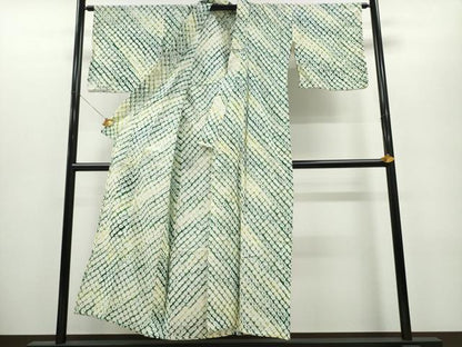 平和屋着物∴夏物 浴衣 有松鳴海絞り 蜘蛛絞り 斜線文 綿 逸品 CAAY4755ng