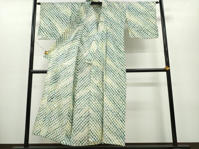 平和屋着物∴夏物 浴衣 有松鳴海絞り 蜘蛛絞り 斜線文 綿 逸品 CAAY4755ng