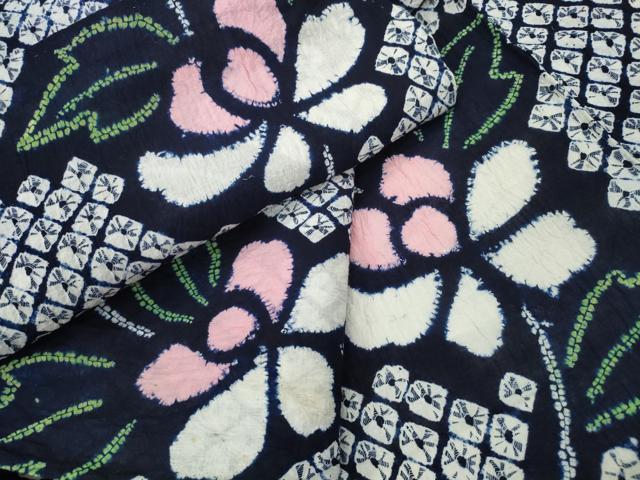 平和屋着物∴夏物 浴衣 有松鳴海絞り 枝牡丹 綿 逸品 CAAY4757ng