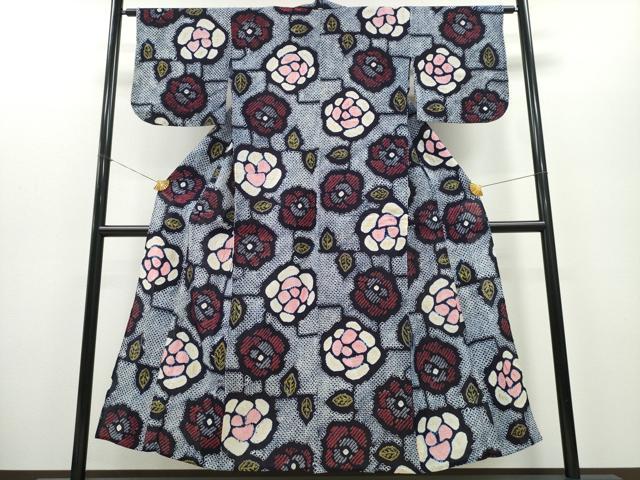 平和屋着物∴夏物 浴衣 有松鳴海絞り 舞花文 綿 逸品 CAAY4760ng