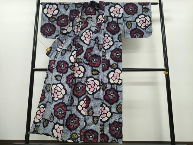 平和屋着物∴夏物 浴衣 有松鳴海絞り 舞花文 綿 逸品 CAAY4760ng