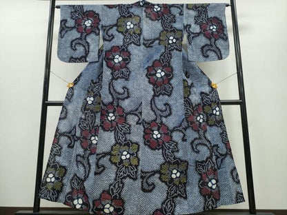 平和屋着物∴夏物 浴衣 有松鳴海絞り 牡丹唐草文 綿 逸品 CAAY4763ng